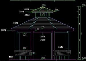 园林景观八角重檐亭设计CAD施工图