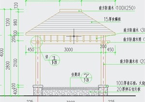 园林景观木亭设计CAD施工详图