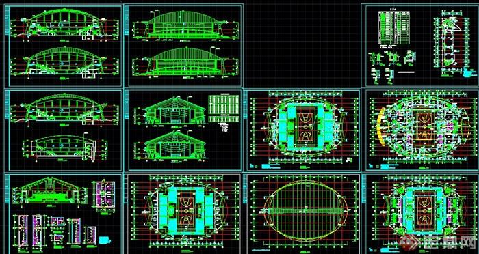 某两层体育馆建筑设计CAD施工图(2)