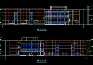 现代风格某多层体育馆建筑设计CAD施工图