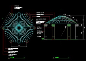 方顶凉亭设计CAD施工图