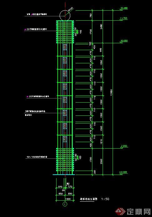 迎宾花柱设计CAD施工图(2)