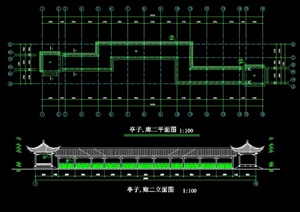中式亭廊组合设计CAD施工图