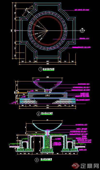 花钵组合花坛设计CAD施工图(1)