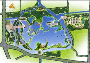 某湖滨生态公园规划设计PS平面图