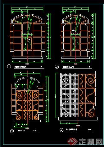 ,某住宅区入口门房设计CAD方案图(3)