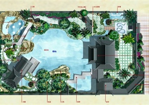 中式风格文化公园规划PSD平面图