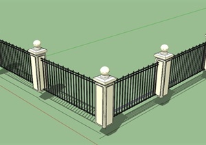 简约庭院围栏设计SU(草图大师)模型