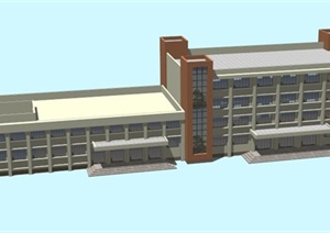 某学校食堂建筑设计SU(草图大师)模型