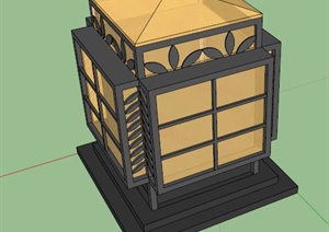 矮庭院灯设计SU(草图大师)模型