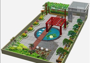 屋顶花园景观设计PSD效果图
