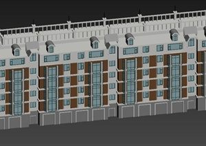 现代六层住宅建筑设计3DMAX模型