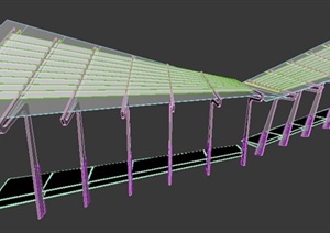 现代风格坡顶廊架3dmax模型