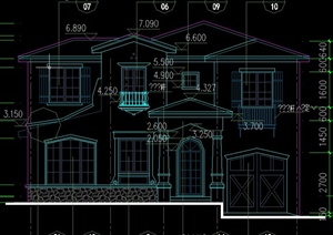 某两层现代风格别墅建筑设计CAD施工图