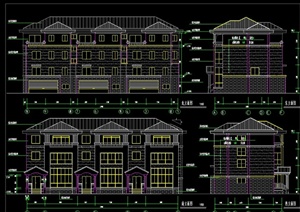 某多层独立联排别墅建筑设计CAD施工图