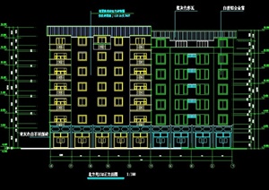 现代七层商住楼建筑设计CAD施工图