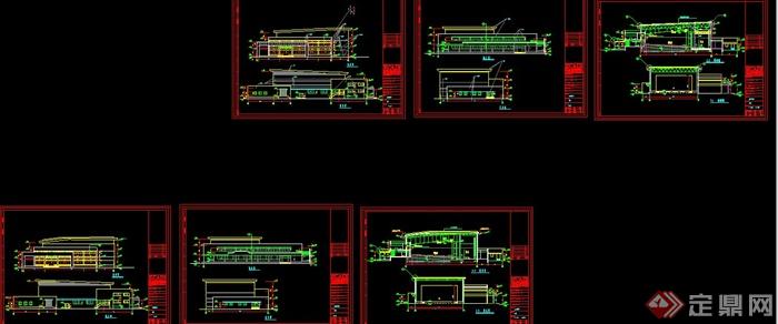 现代某三层报告厅建筑设计CAD施工图(2)