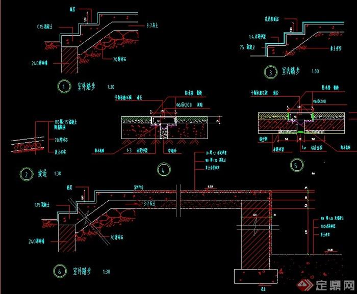 现代某三层报告厅建筑设计CAD施工图(3)
