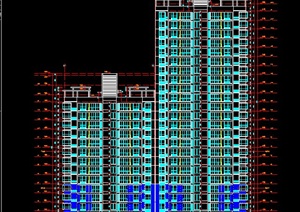 高层双拼医院大楼建筑设计CAD方案图