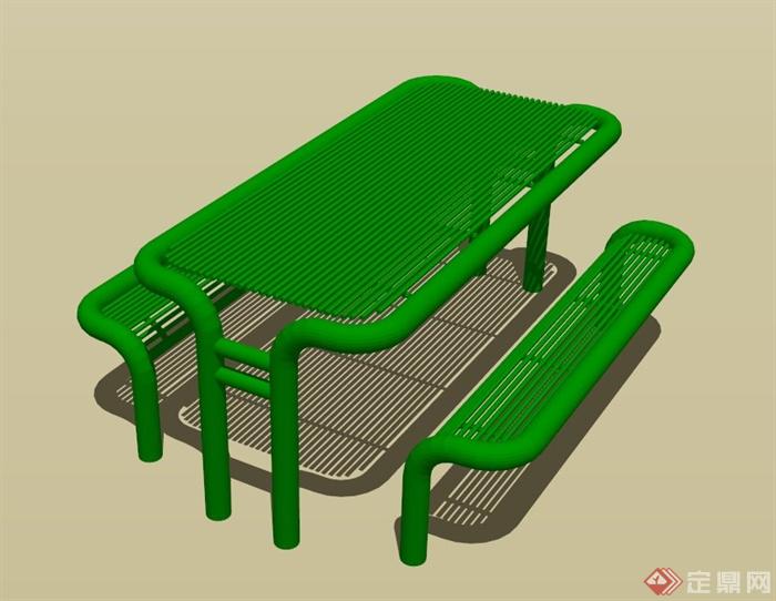 铁桌椅组合设计SU模型(1)