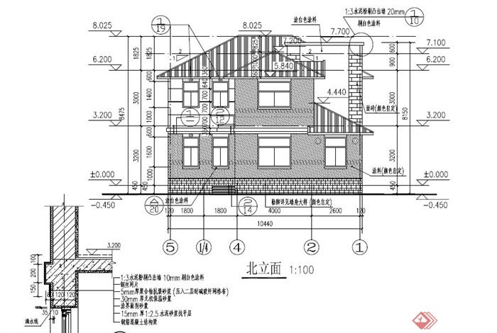 现代某两层农村村民住宅建筑设计PDF施工图(4)
