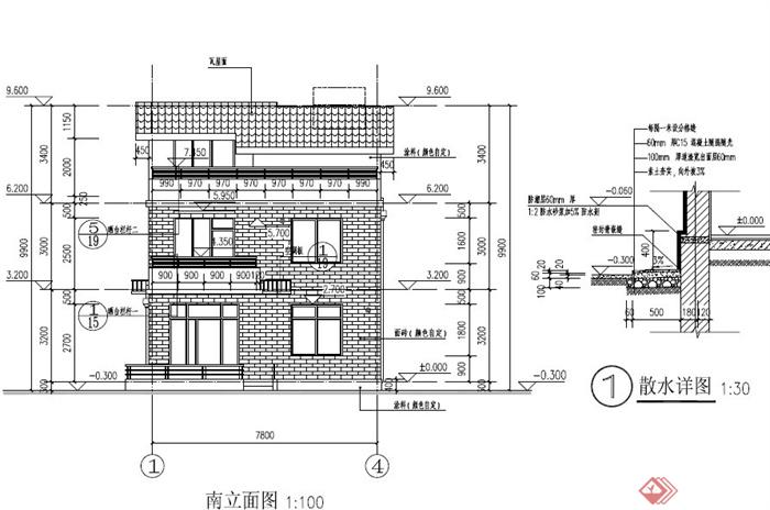 现代某两层带阁楼乡村住宅建筑设计PDF施工图(3)