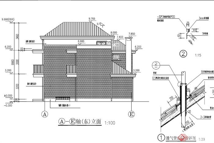 某现代两层半乡村住宅建筑设计PDF全套施工图(9)