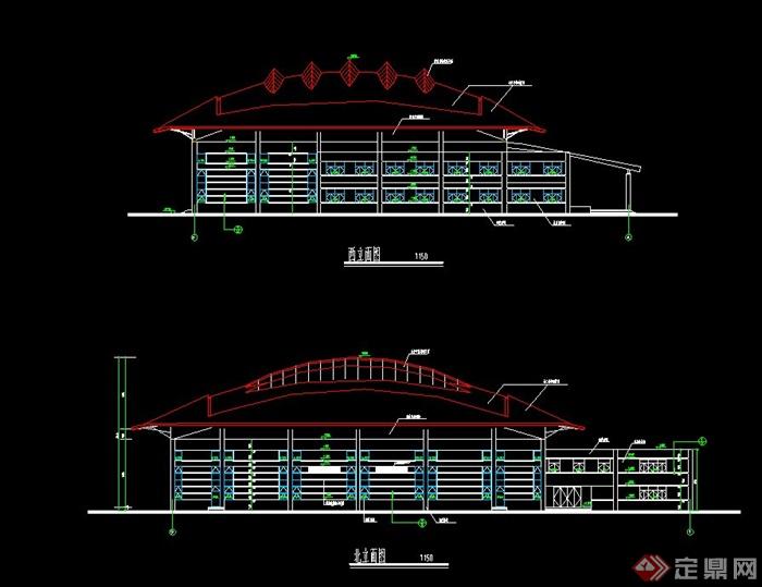 某两层现代风格体育馆建筑设计CAD施工图(1)