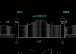 现代某铁艺围栏大门设计CAD施工图