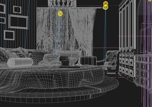 某现代风格别墅空间卧室装修设计3DMAX模型