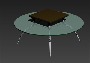 圆形组合茶几设计3DMAX模型