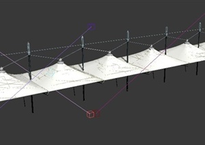 方形棚顶造型张拉膜设计3DMAX模型