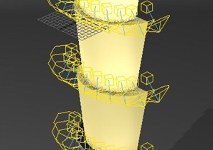 层叠景观柱设计3DMAX模型