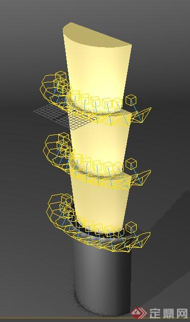 层叠景观柱设计3DMAX模型(1)