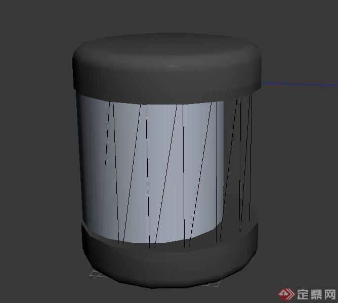 矮圆柱形庭院灯设计MAX模型(1)