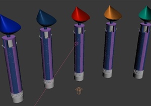 火炬形花钵灯柱设计MAX模型
