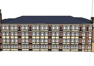某四层欧式学校教学楼建筑设计SU(草图大师)模型