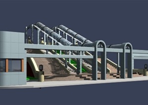 现代大门台阶设计MAX模型