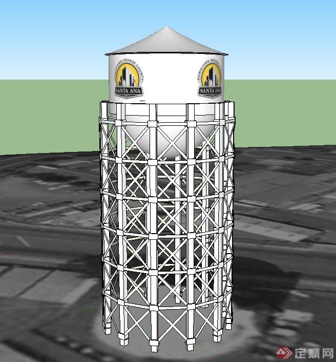 现代某高层水塔建筑设计SU模型(1)