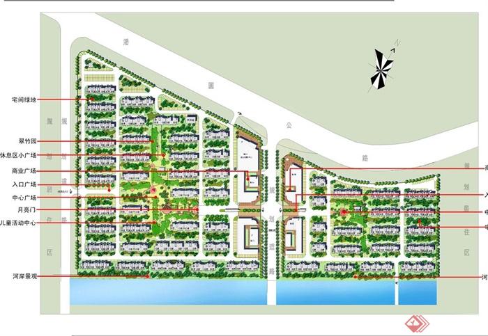 某镇配套商品中式住宅房建筑与景观设计JPG方案图(2)