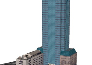 某现代高层国际酒店建筑设计SU(草图大师)模型