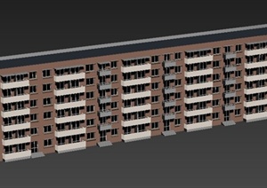 六层多拼公寓建筑设计3DMAX模型
