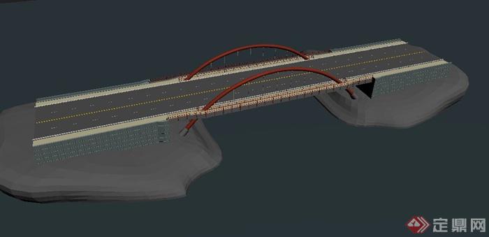 交通桥设计3DS模型(1)
