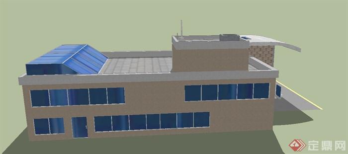 现代某两层港务局建筑设计SU模型(3)