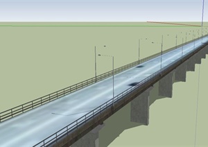 某高速路高架桥建筑设计SU(草图大师)模型