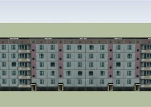 某两栋五层联排住宅建筑设计SU(草图大师)模型