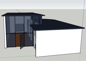 某现代单层形体室建筑设计SU(草图大师)模型