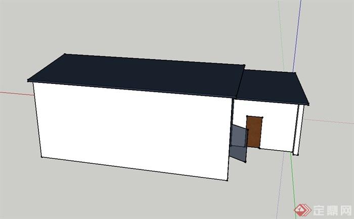 某现代单层形体室建筑设计SU模型(3)