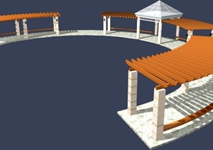 廊道廊架设计3DMAX模型