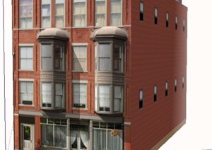 拱形窗多层办公楼建筑设计SU(草图大师)模型